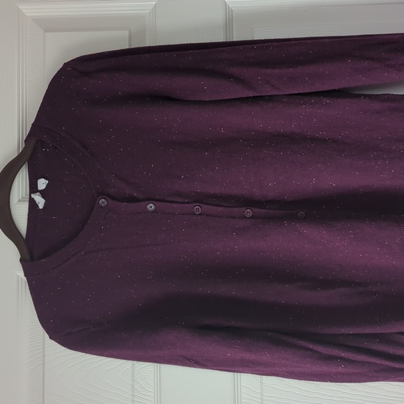 GAP Sweaters - Gap Women's Purple Plum Speckled Cardigan Sweater Cotton Blend